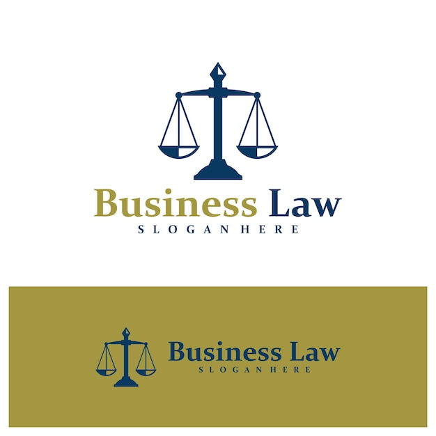 Diseño de logotipo del bufete de abogados concepto vector de diseño de logotipo de justicia plantilla icono de símbolo creativo