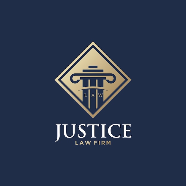 Vector diseño de logotipo de bufete de abogados de justicia