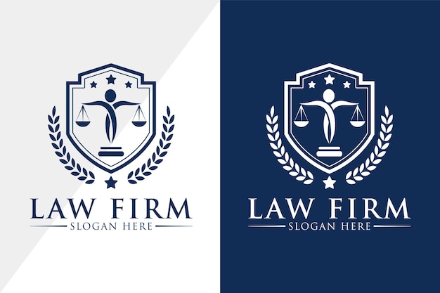 Diseño de logotipo de bufete de abogados Logotipo de abogado Plantilla de vector premium