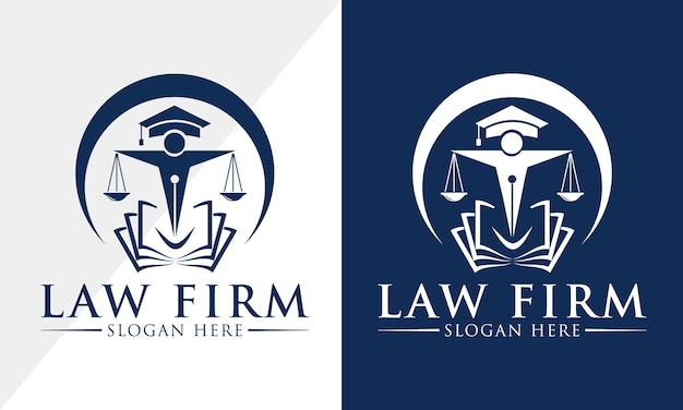 Diseño de logotipo de bufete de abogados Logotipo de abogado Plantilla de vector premium