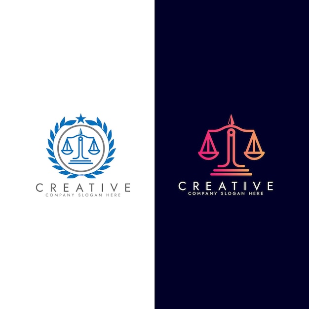Diseño del logotipo del bufete de abogadosConcepto del logotipo de la justicia de la revoluciónTemplate vectorial del logotipode abogado