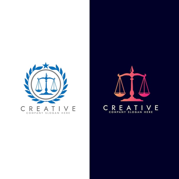 Diseño del logotipo del bufete de abogadosConcepto del logotipo de la justicia de la revoluciónTemplate vectorial del logotipode abogado