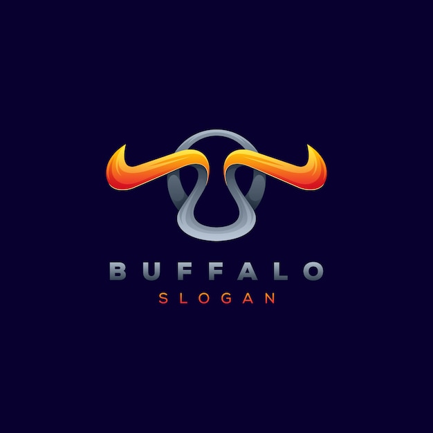 Vector diseño de logotipo de buffalo