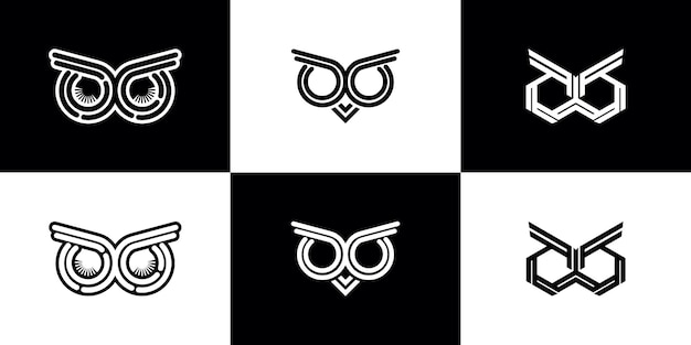 Diseño del logotipo del búho con el concepto creativo del ojo del búho Premium Vector