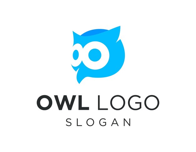 Vector diseño del logotipo del búho creado utilizando la aplicación corel draw 2018 con un fondo blanco