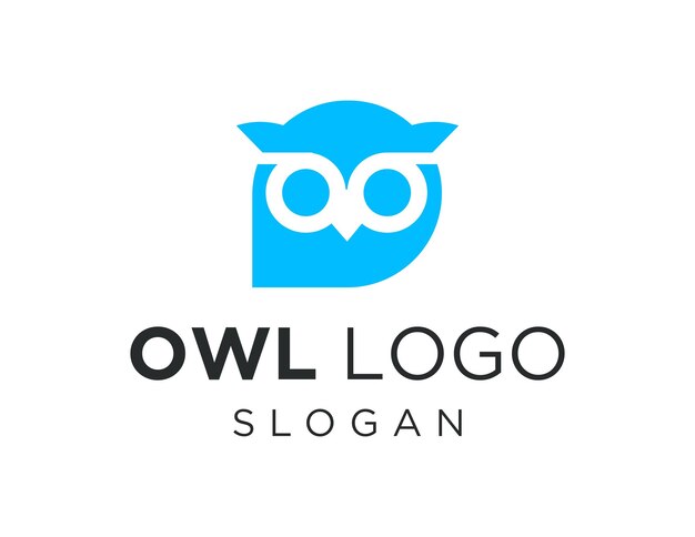 Vector diseño del logotipo del búho creado utilizando la aplicación corel draw 2018 con un fondo blanco