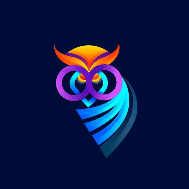 Vector diseño de logotipo de búho pájaro