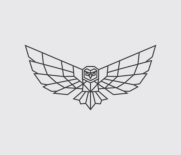 diseño del logotipo del búho poligonal.