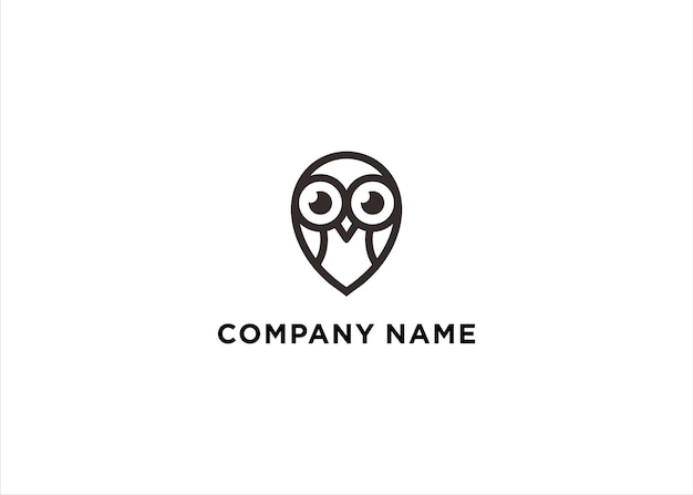 Diseño de logotipo de búho de ubicación de mapa para empresa comercial