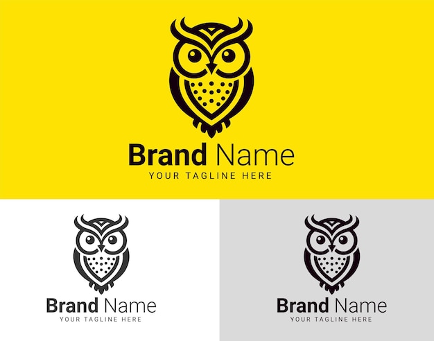 Diseño de logotipo de búho vintage templo vectorial editable