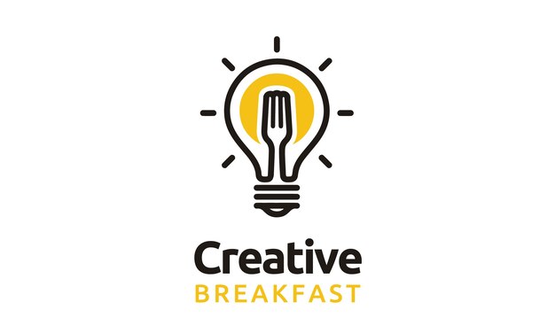 Diseño de logotipo bulbo y tenedor