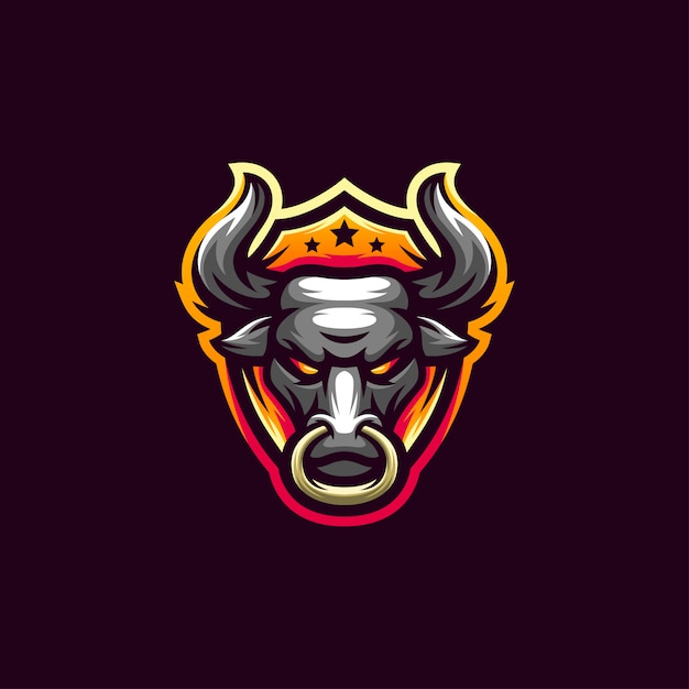 Diseño de logotipo de bull head esport