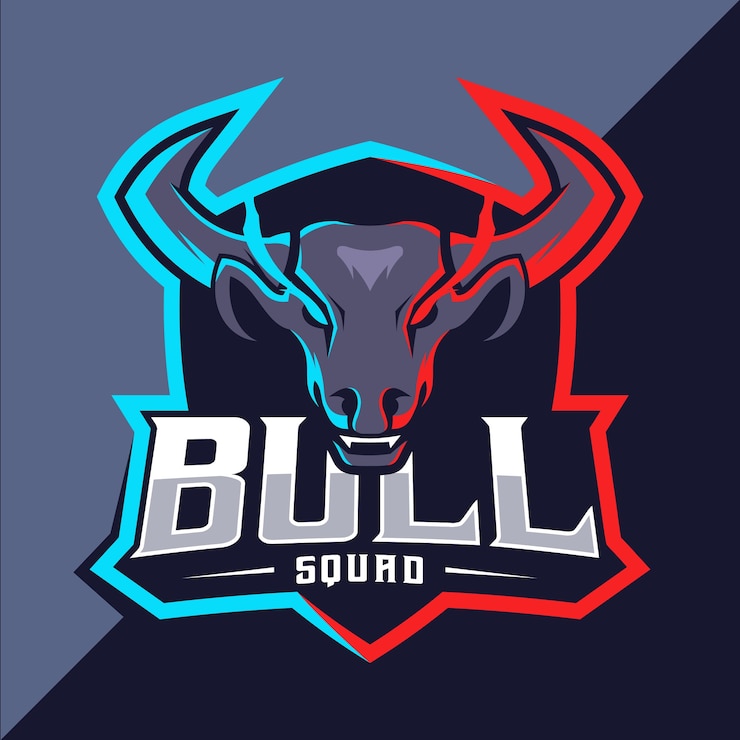 Vector diseño de logotipo de bull mascot esport