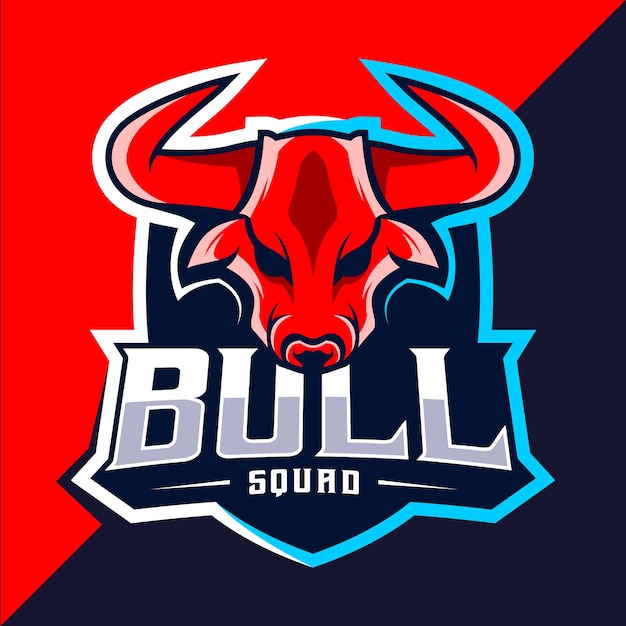 Diseño de logotipo de bull mascot esport