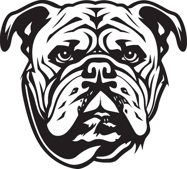 Diseño del logotipo de Bulldog Power Black con el icono Black y Bold Bulldog Vector Icon