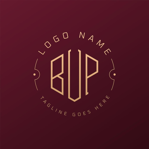 Diseño de logotipo de BUP de lujo Letra elegante BUP Monograma Logotipo minimalista Poligono BUP Templata de diseño de logotipo