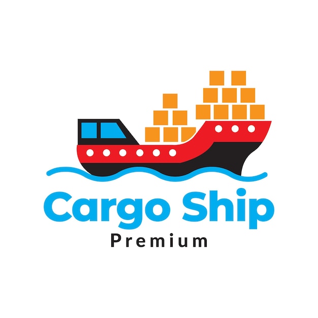 Diseño de logotipo de buque de carga colorido símbolo gráfico vectorial icono signo ilustración idea creativa