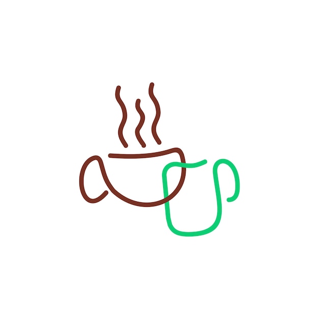 Vector diseño del logotipo de la burbuja de la taza de café y té