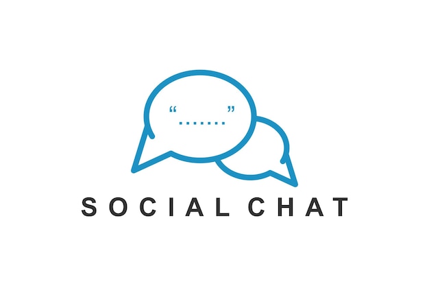 Diseño del logotipo de la burbuja de texto de los chats de las redes sociales