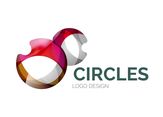 Diseño de logotipo de burbujas abstractas hecho de piezas de color