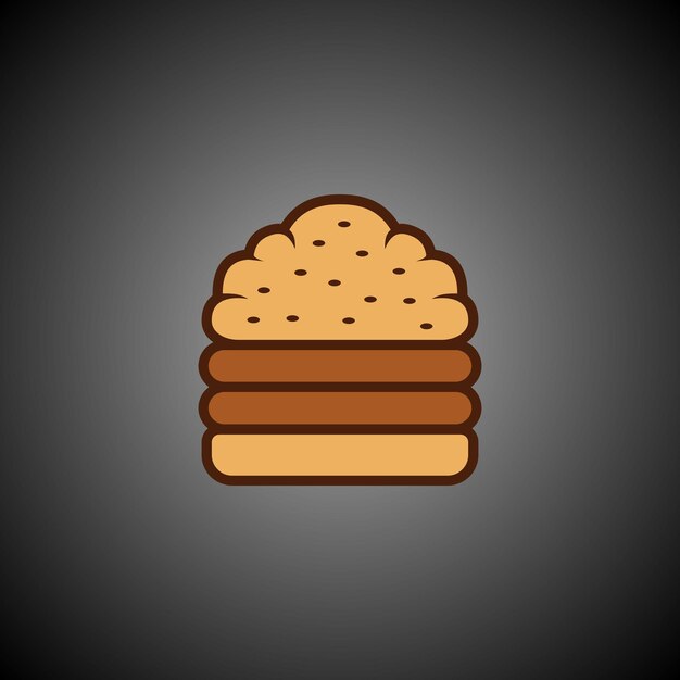 Vector diseño del logotipo de burger con fondo de gradación negra