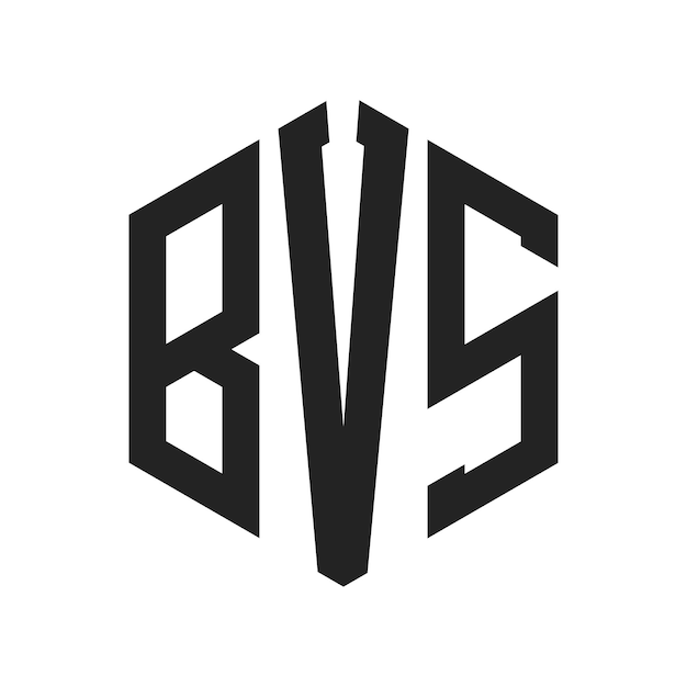 Diseño del logotipo de BVS Letra inicial BVS Monograma Logotipo con forma de hexágono