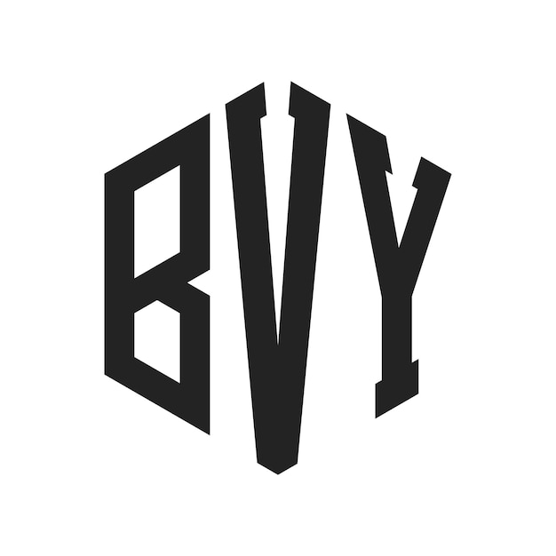 Diseño del logotipo de BVY Letra inicial Monograma de BVY Logotipo en forma de hexágono