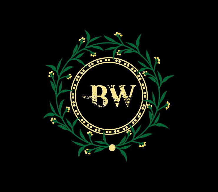 Vector diseño de logotipo bw con etiqueta dorada de aniversario de diseño único y simple con cinta