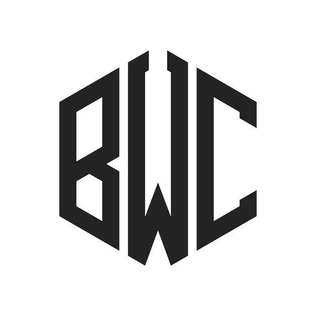 Diseño del logotipo BWC Letra inicial BWC Monograma Logotipo con forma de hexágono