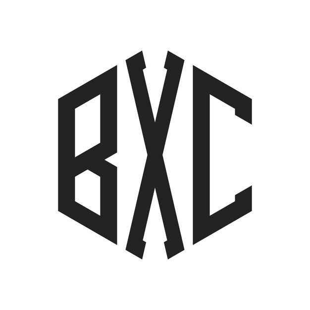 Diseño del logotipo de BXC Letra inicial BXC Monograma Logotipo con forma de hexágono
