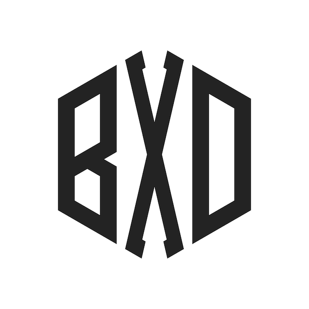 Diseño del logotipo BXD Letra inicial BXD Monograma Logotipo con forma de hexágono