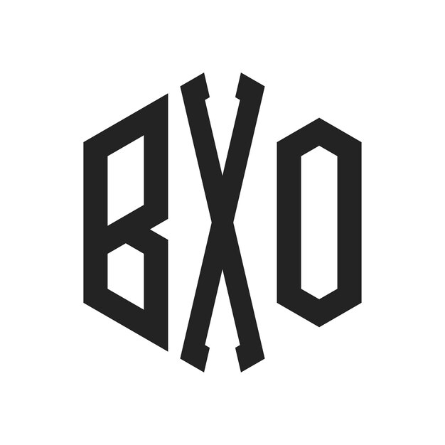Diseño del logotipo de BXO Letra inicial BXO Monograma Logotipo con forma de hexágono
