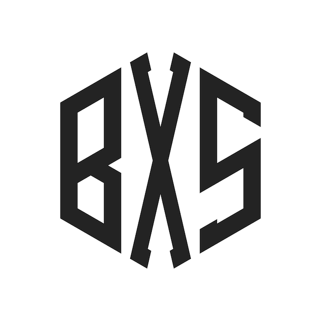 Diseño del logotipo de BXS Letra inicial BXS Monograma Logotipo con forma de hexágono