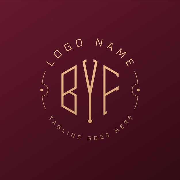 Diseño de logotipo de BYF de lujo Letra elegante BYF Monograma Logotipo minimalista Poligono plantilla de diseño de logotipo BYF