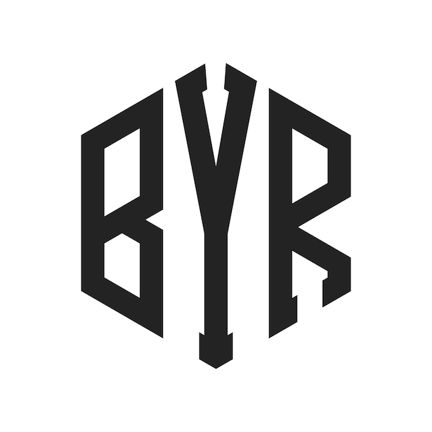 Diseño del logotipo BYR Letra inicial BYR Monograma Logotipo con forma de hexágono