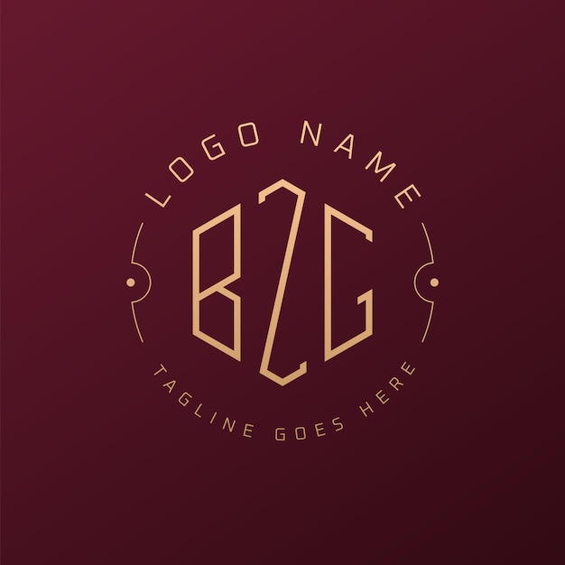 Diseño de logotipo BZG de lujo Letra elegante BZG Monograma Logotipo minimalista Poligono BZG Template de diseño de logotipo