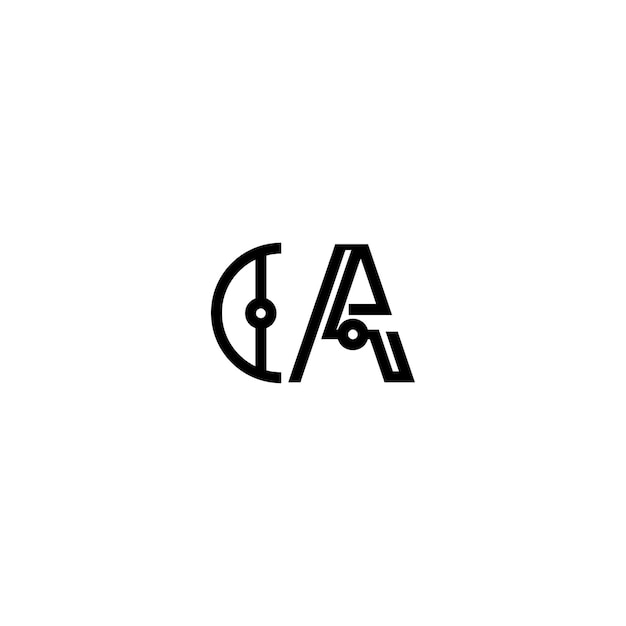 El diseño del logotipo ca monograma letra texto nombre símbolo monocromo logotipo carácter alfabeto logotipo simple