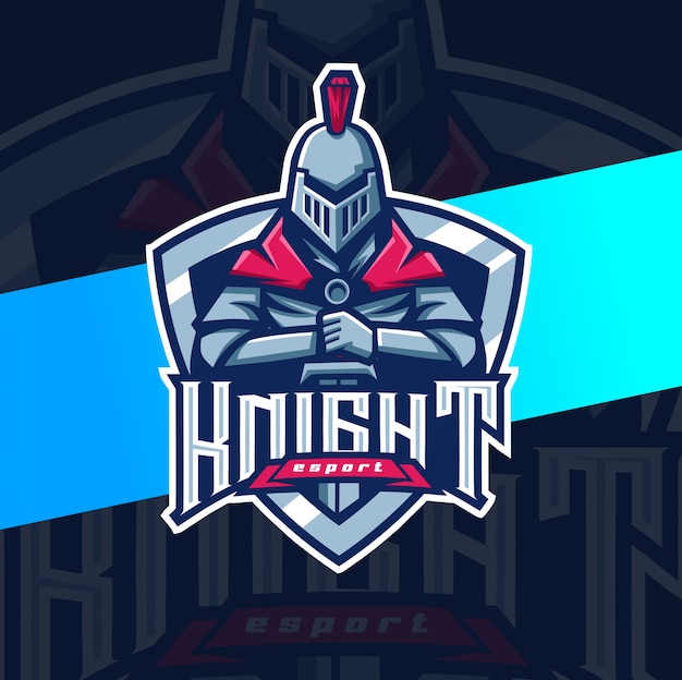 Diseño de logotipo de caballero mascota esport