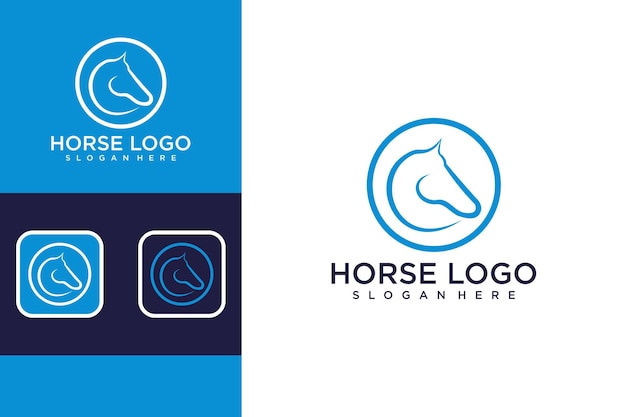 Vector diseño de logotipo de caballo abstracto