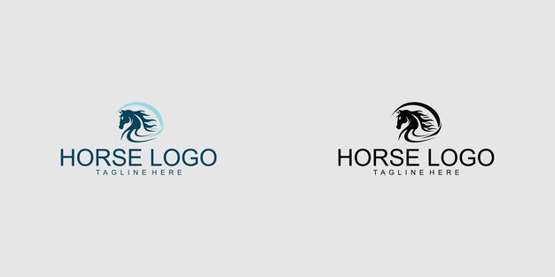 Diseño de logotipo de caballo con concepto creativo vector premium