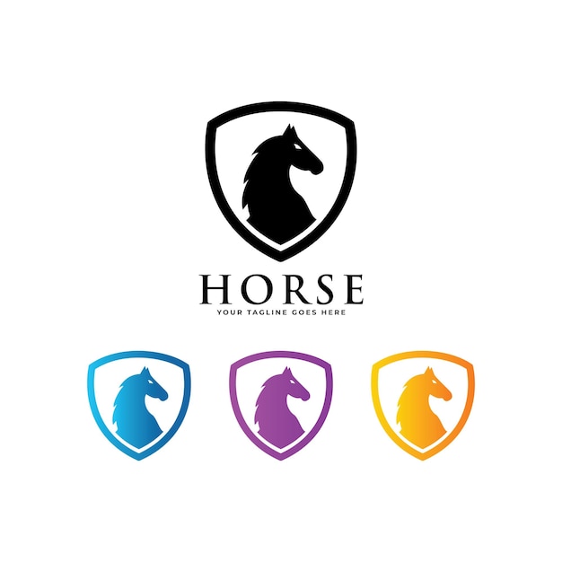 Diseño de logotipo de caballo Concepto de logotipo de caballo elegante y lujoso Plantilla de logotipo vectorial