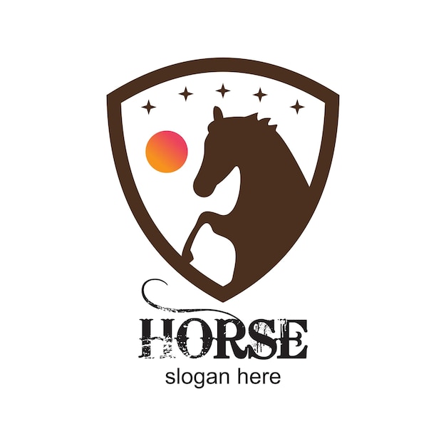 Diseño del logotipo del caballo concepto simple Premium Vector