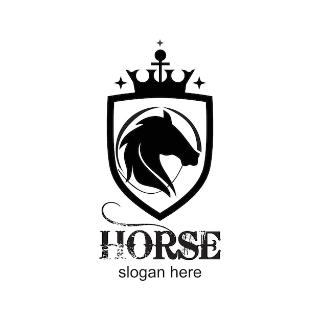 Diseño del logotipo del caballo concepto simple Premium Vector