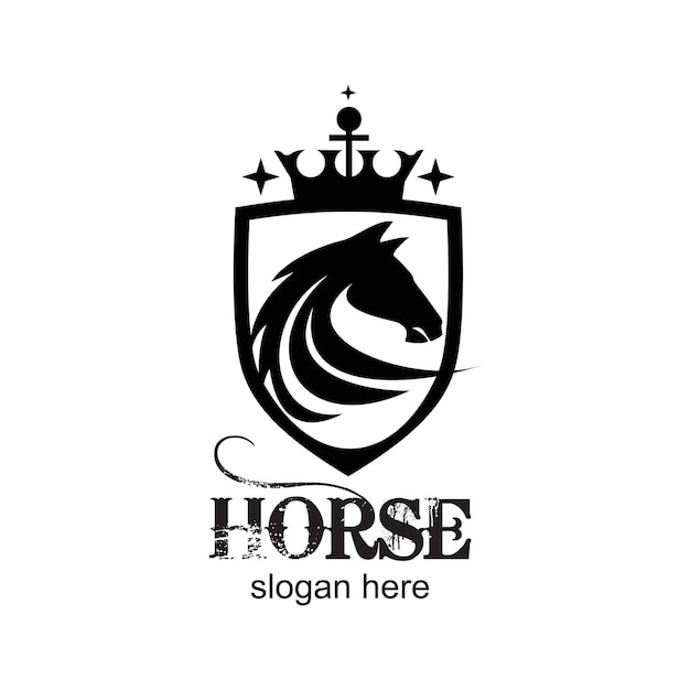 Diseño del logotipo del caballo concepto simple Premium Vector