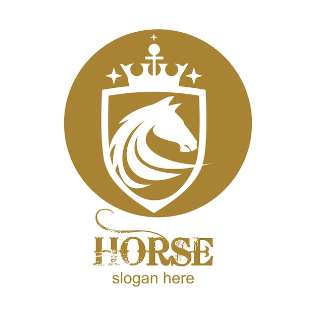 Diseño del logotipo del caballo concepto simple Premium Vector