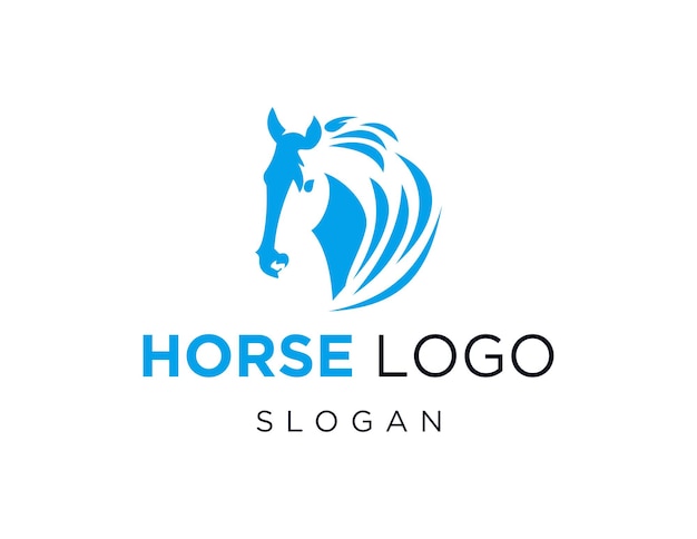 Diseño del logotipo del caballo creado utilizando la aplicación Corel Draw 2018 con un fondo blanco