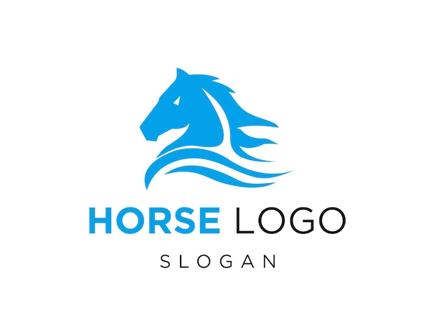 Diseño del logotipo del caballo creado utilizando la aplicación Corel Draw 2018 con un fondo blanco