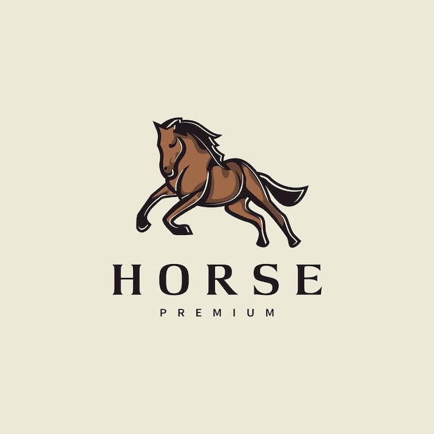 Diseño del logotipo del caballo para la ilustración vectorial de la mascota