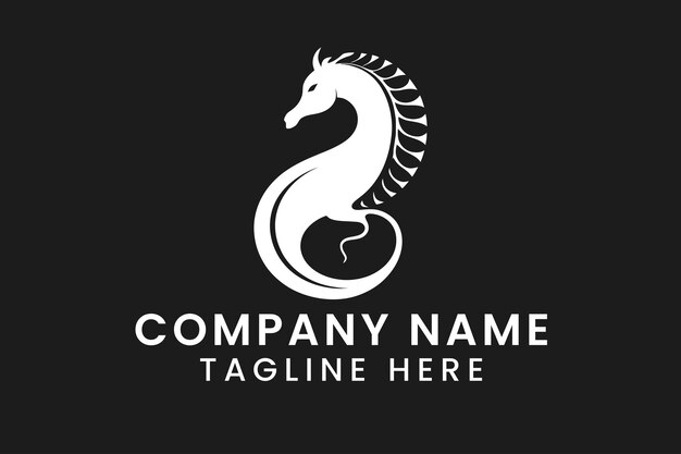 diseño de logotipo de caballo de mar camiseta arte gráfico vectorial