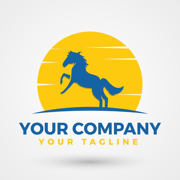 Diseño de logotipo de caballo minimalista moderno vectorial